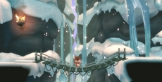 Review LostWinds: Winter of the Melodias: Vooral de bewegende achtergronden maken de winterse landschappen heel mooi.