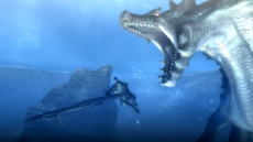 Review Monster Hunter Tri: Ook onderwater kun je op monsters jagen.