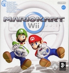 Review Nintendo Wii Wheel: De <a href = https://www.mariowii.nl/wii_spel_info.php?Nintendo=Mario_Kart_Wii>Mario kart wii</a> box set waarin je de game Mario kart wii en een wii wheel krijgt.