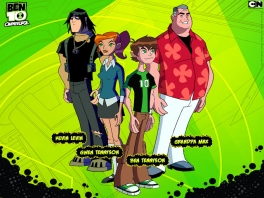 Van links naar rechts: Kevin, Gwen, Ben en Max in de serie Ben 10, bekend van tv.