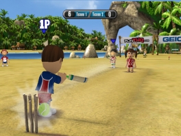 Er zijn vele sporten in dit spel zoals hier al te zien: Cricket maar ook volleybal, honkbal en disc golf zitten erin.