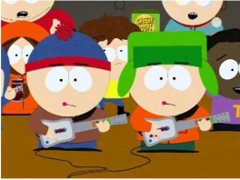 Zelfs in South Park is de Guitar Hero Guitar een populaire accesoire!