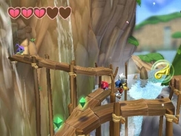 De wereld in Klonoa is een echte fantasiewereld en ziet er prachtig uit.