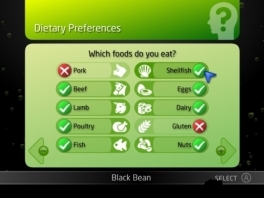 Daarnaast kun je ook je voedselkeuzes invoeren. Het spel helpt je eetgedrag te verbeteren.