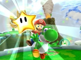 "Ik heb een ster" zegt mario.<br />"Nee! Ik heb een ster!!" zegt <a href = https://www.mario64.nl/Nintendo64_Yoshis_Story.htm>Yoshi</a>